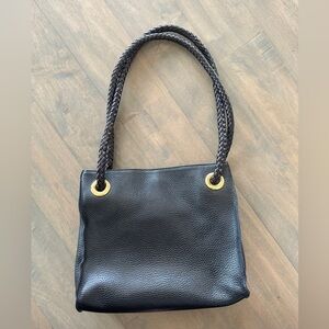 Desmo Italian Black Leather Shoulder Bag